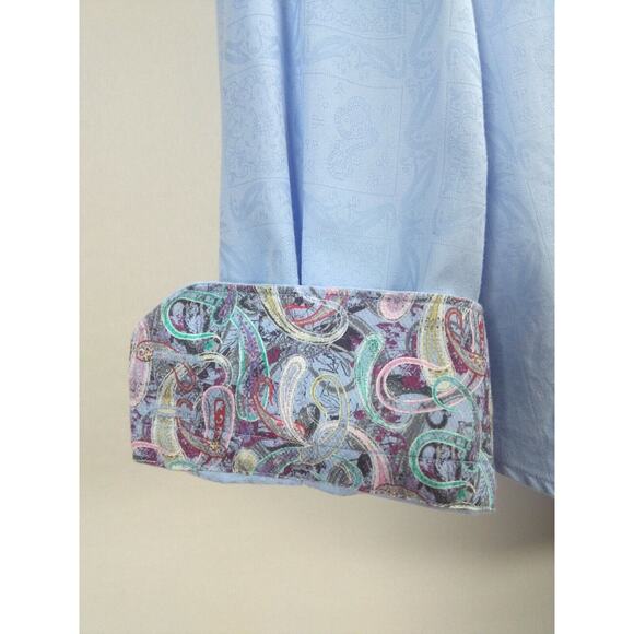 Robert Graham Blue Pattern Button Front Party Shirt sz 2XL - Picture 5 of 8